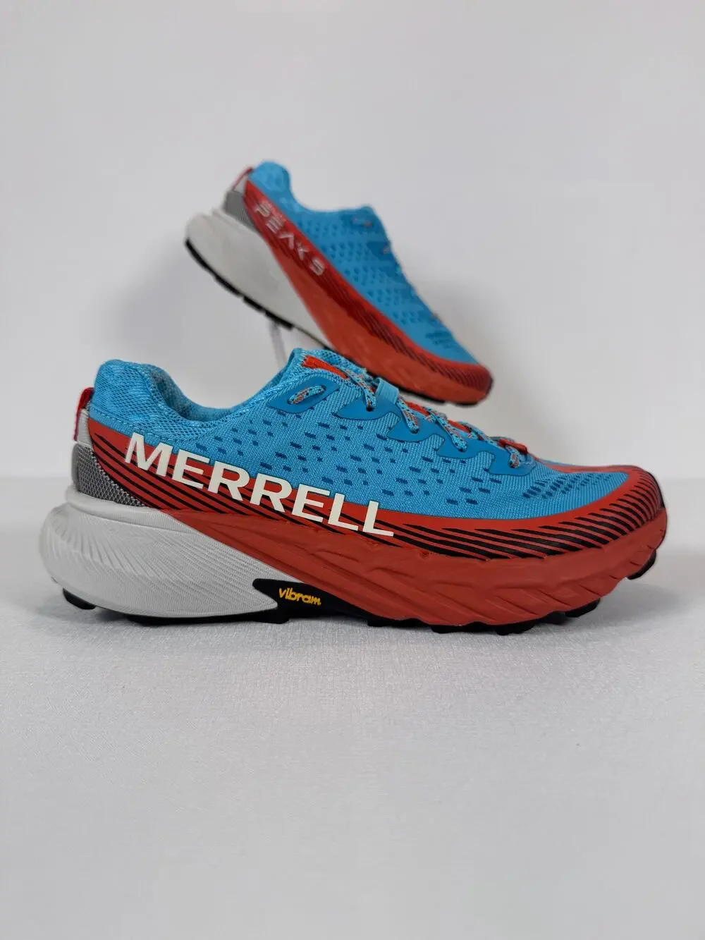 Merrell Agility Peak 5 Trail Shoes Women's 9 Blue Hiking Running Vibram Sneakers